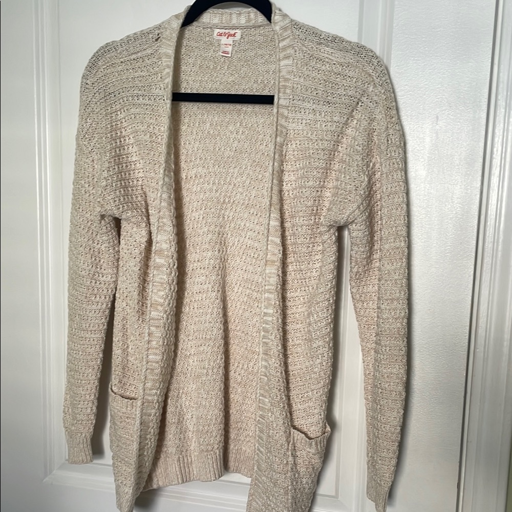 Cat & Jack Cream Open-Front Sweater